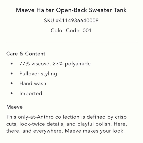 Maeve for Anthropologie sweater halter tank - Picture 4 of 4